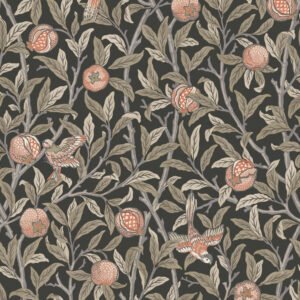 william morris wallpaper 124258_TILE_BIRD & POMEGRANATE CHARCOAL_tapeet